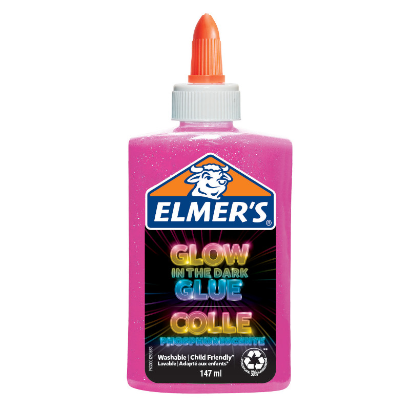 Image of Lim Elmer's 147ml Glow in the Dark Liquid Glue Pink (3F) 2162079 3026981620799