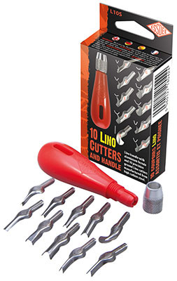 Image of Linoknivar 10st sorterade med 1 handtag L10S 180424 5060127180424