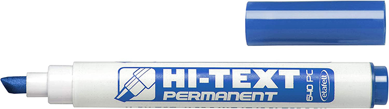 Image of Märkpenna HI-TEXT 640 Permanent Chisel Tip Blue 12-p 1002474 8008621002474