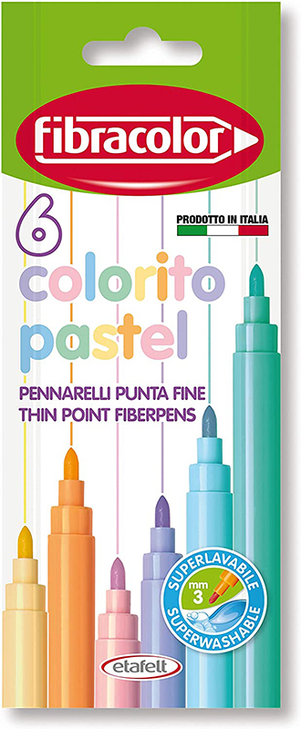 Image of Fiberpennset Fibracolor Colorito Pastel 6-set (12F) 1025770 8008621025770