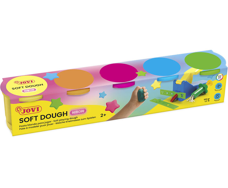 Image of Lerset JOVI Soft lufttorkande BLANDIVER 5 jars 110 g neon colours 405F  2+ (10F) 7007948 8412027007948