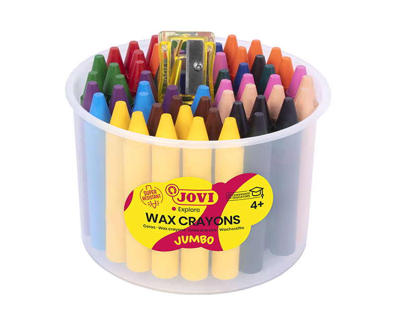 Image of Vaxkritset JOVI JUMBO WAX 60 crayons ass colours + sharpener 980 60  4+ (6F) 7008327 8412027008327