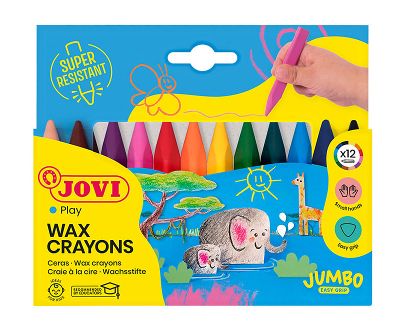 Image of Kritset JOVI JUMBO EASY GRIP 12 wax crayons ass colours 973 12 2+ (12F) 7024495 8412027024495