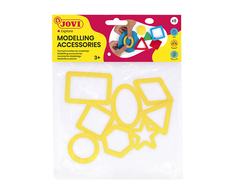 Image of Lerverktyg JOVI MODELLING ACC. 8 cutting moulds geometrical figures 21 3+ (20F) 7025515 8412027025515