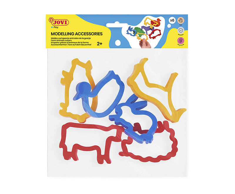 Image of Lerverktyg JOVI MODELLING ACC. 6 Clay cutters farm animals 7G 3+ (12F) 7029254 8412027029254