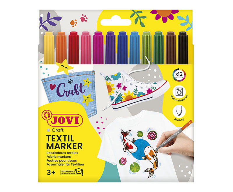 Image of Textilpennset JOVI TEXTIL MARKER 12 felt pens ass colours 1410 3+ (12F) 7030380 8412027030380