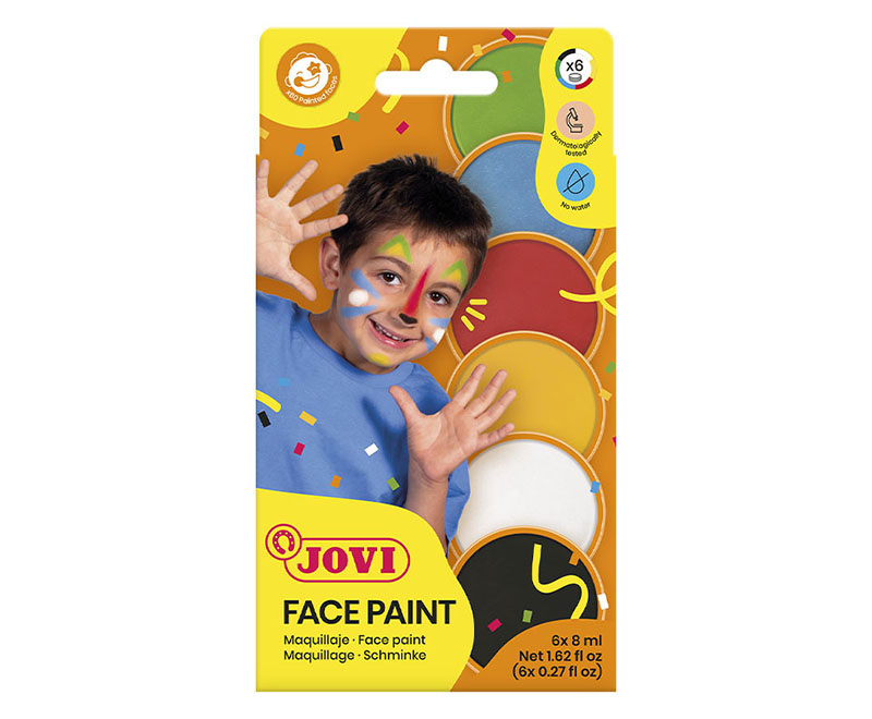 Image of Ansiktsfärgset JOVI FACE PAINT 6 jars 8ml paint cream ass. colors 171 3+ (12F) 7030656 8412027030656