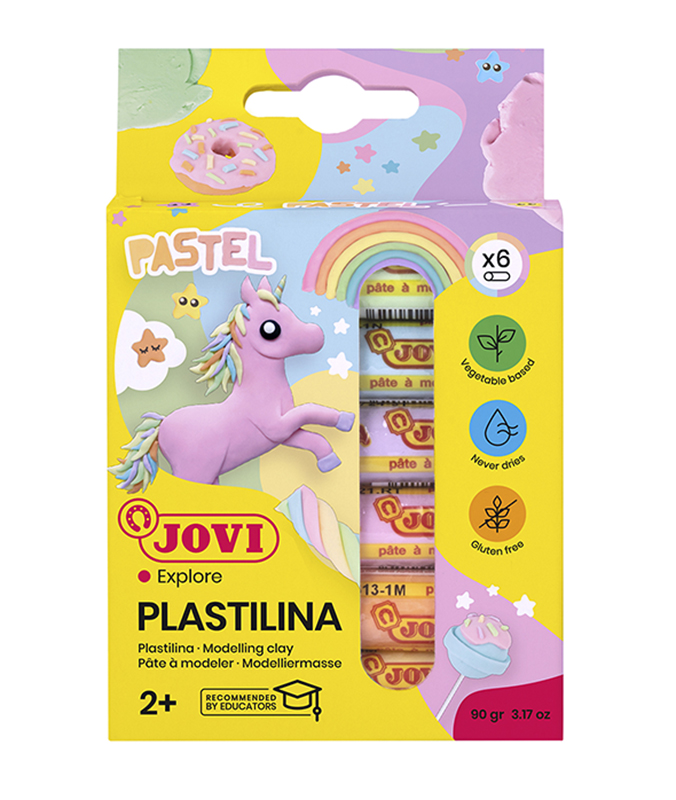 Image of Lerset JOVI Plastilina Box 6 Bars 15G ass. Colours Pastel 90 6P 2+ (12F) 7031561 8412027031561