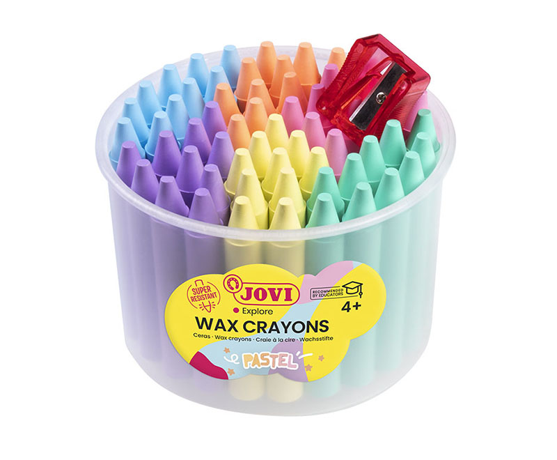 Image of Vaxkritset JOVI JUMBO WAX 60 Pastel crayons + sharpener 980 60P 4+ (6F) 7033480 8412027033480
