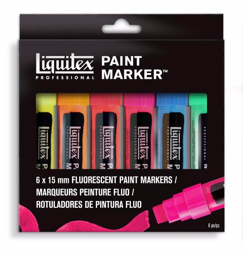 Image of Akrylmarkerset Liquitex  LX Paint Marker Wide 6set Fluo 4690005 887452001409