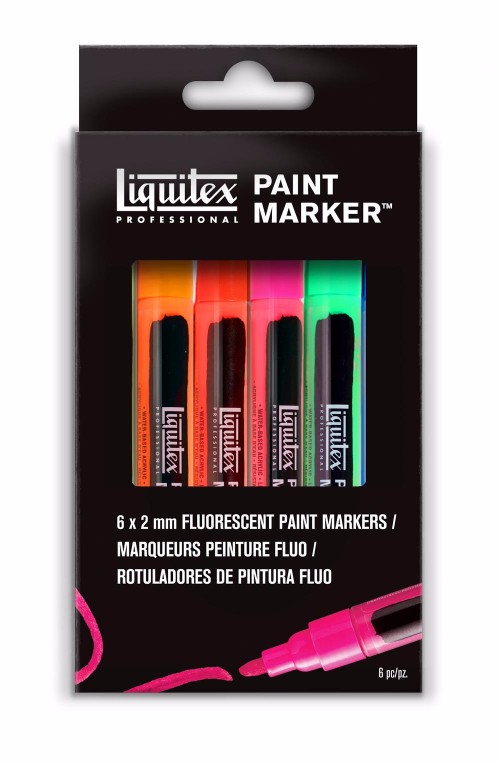 Image of Akrylmarkerset Liquitex  LX Paint Marker Fine 6set Fluo 4690006 887452001416
