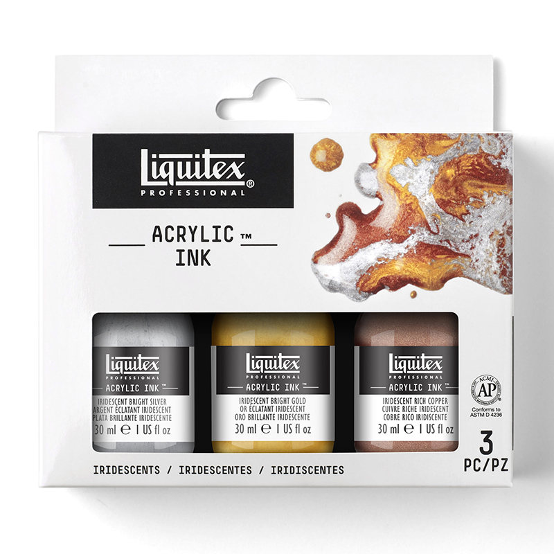Image of Akrylfärgset Liquitex Prof. Ink  Set om 3 ink Iridescent 3699237 887452002956