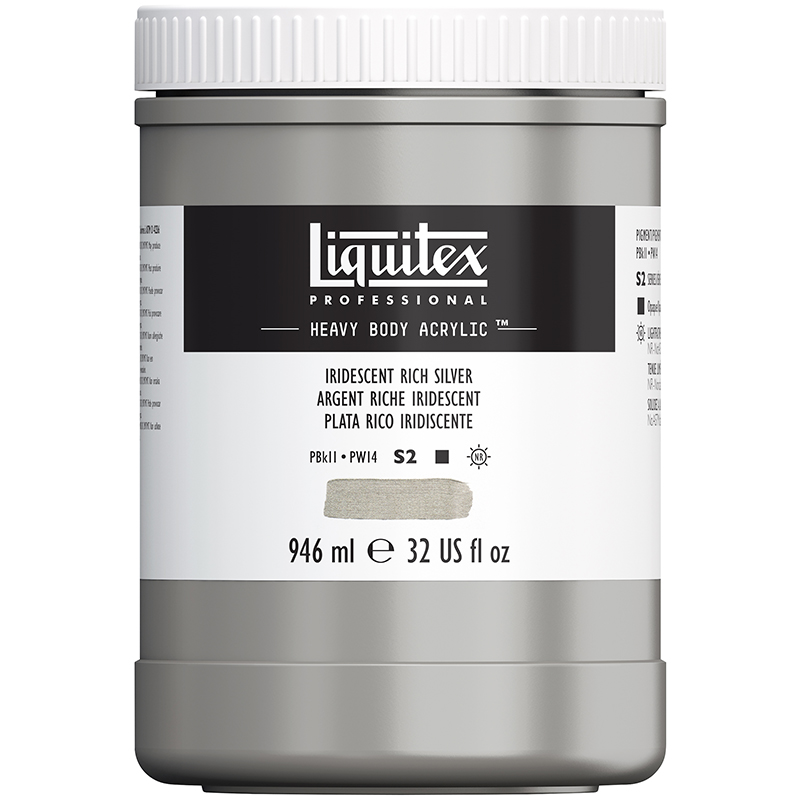 Image of Akrylfärg Liquitex Heavy Body 946ml iridescent rich silver 239 4413239 887452030379