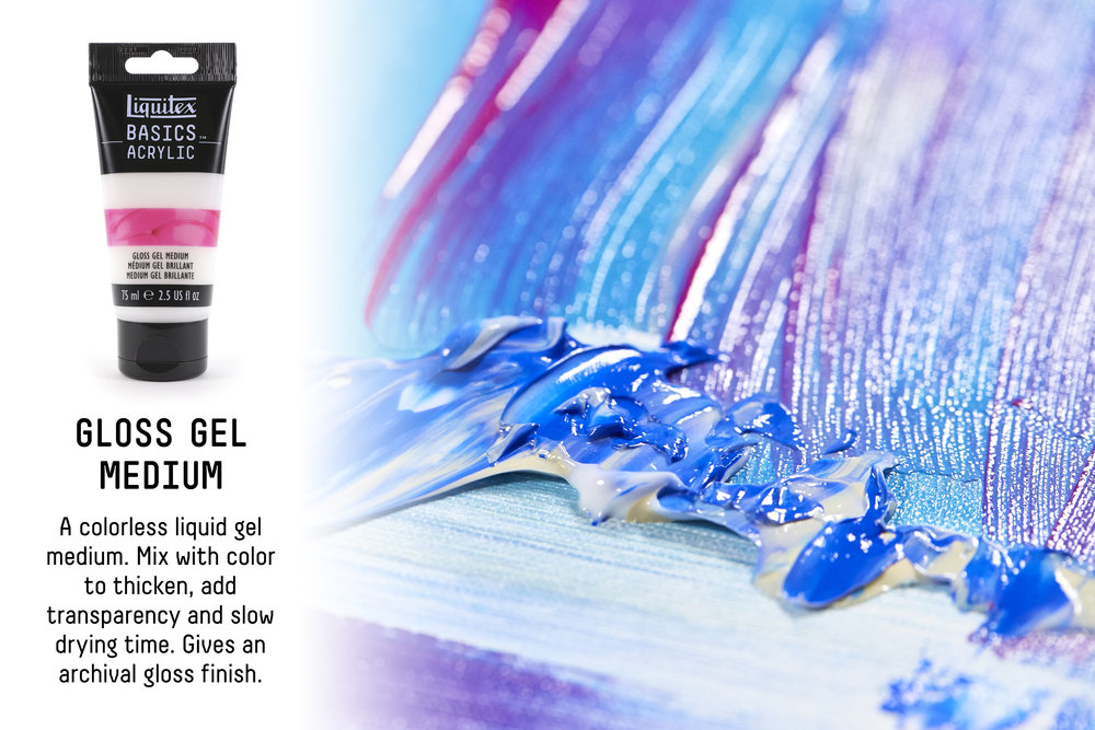 Image of Akrylmedium Liquitex Basics Additives 250ml Tube Gloss Gel Medium 1041010 887452031468