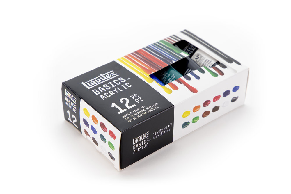 Image of Akrylfärgset Liquitex Basics set 12x22 ml 101012 887452050223