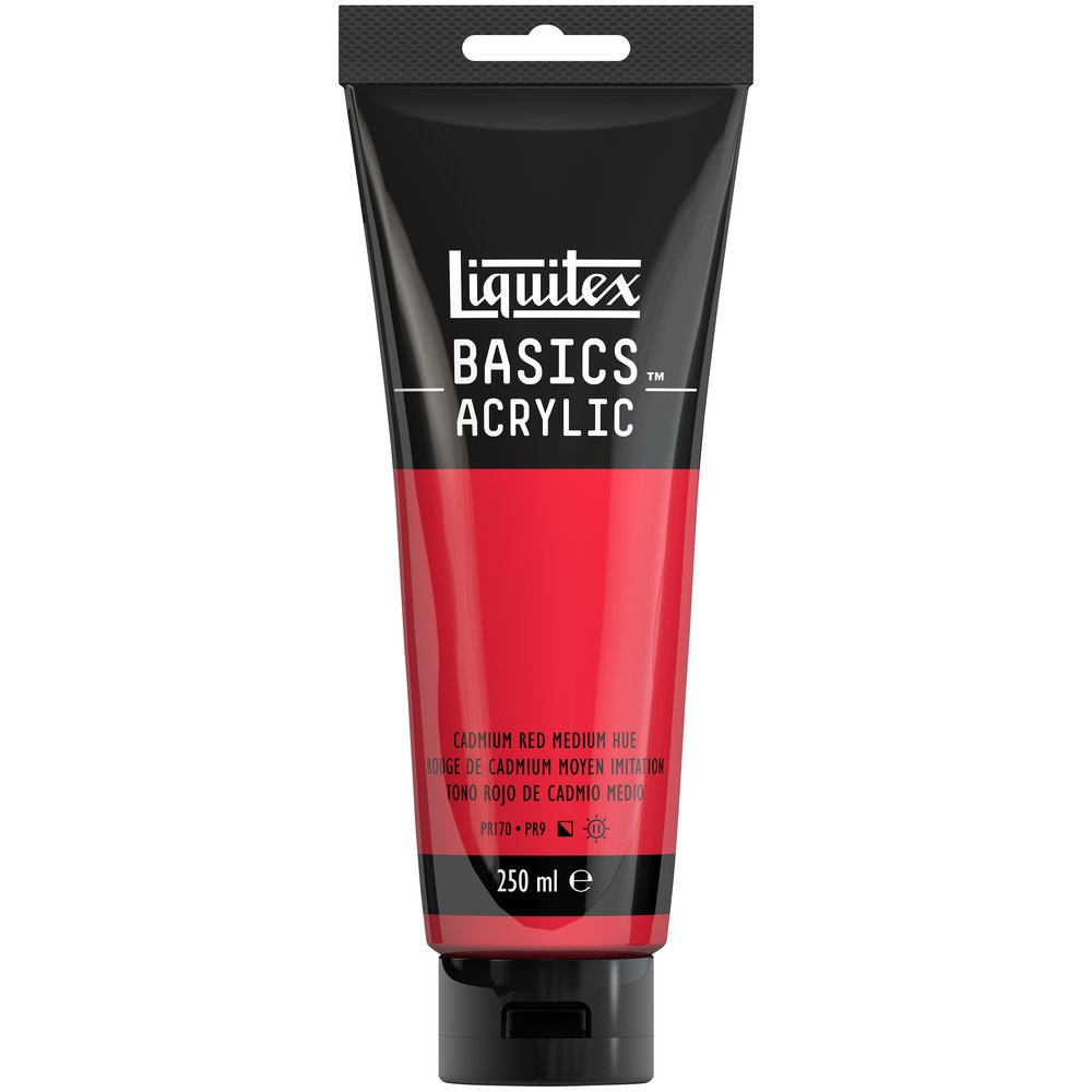 Image of Akrylfärg Liquitex Basics 250ml Cadmium Red Medium Hue 151 (3F) 4385151 887452052692