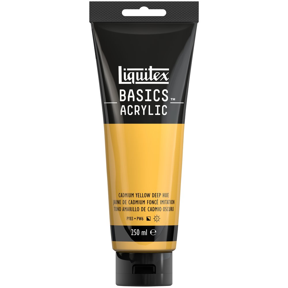 Image of Akrylfärg Liquitex Basics 250ml Cadmium yellow deep hue 163 (3F) 4385163 887452052708