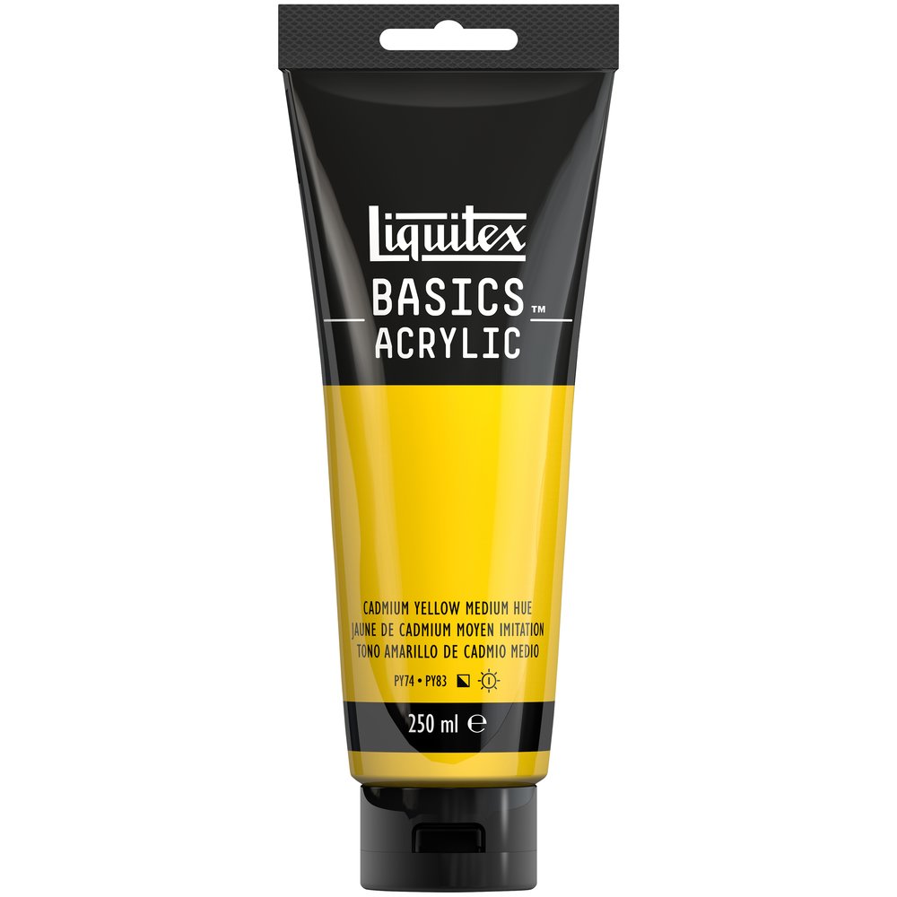 Image of Akrylfärg Liquitex Basics 250ml Cadmium Yellow Medium Hue 161 (3F) 4385161 887452052838
