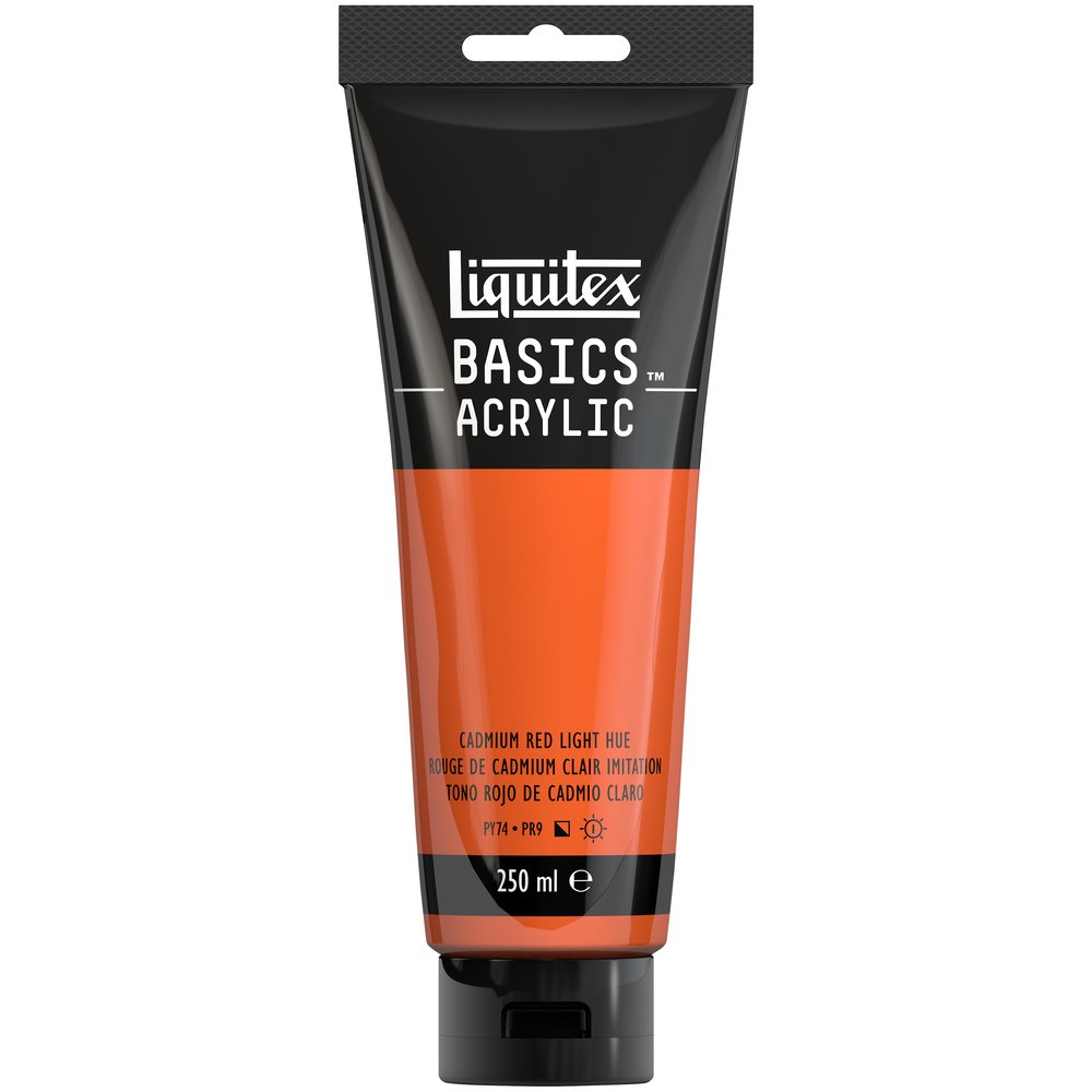 Image of Akrylfärg Liquitex Basics 250ml Cadmium Red Light Hue 88700231 887452052845