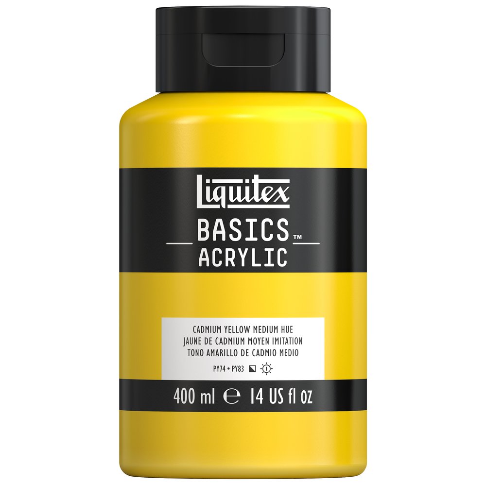 Image of Akrylfärg Liquitex Basics 400ml Cadmium yellow medium hue 161 4640161 887452054160