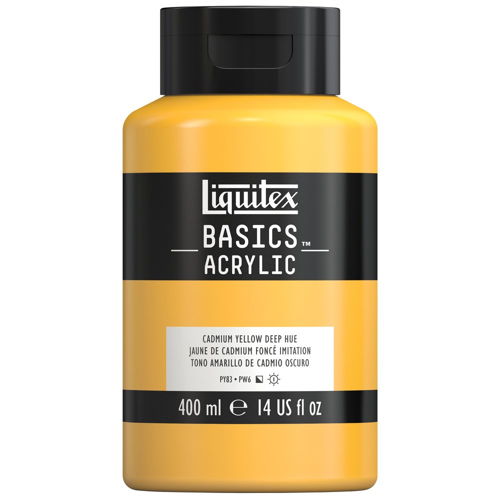 Image of Akrylfärg Liquitex Basics 400ml Cadmium yellow deep hue 163 4640163 887452054177