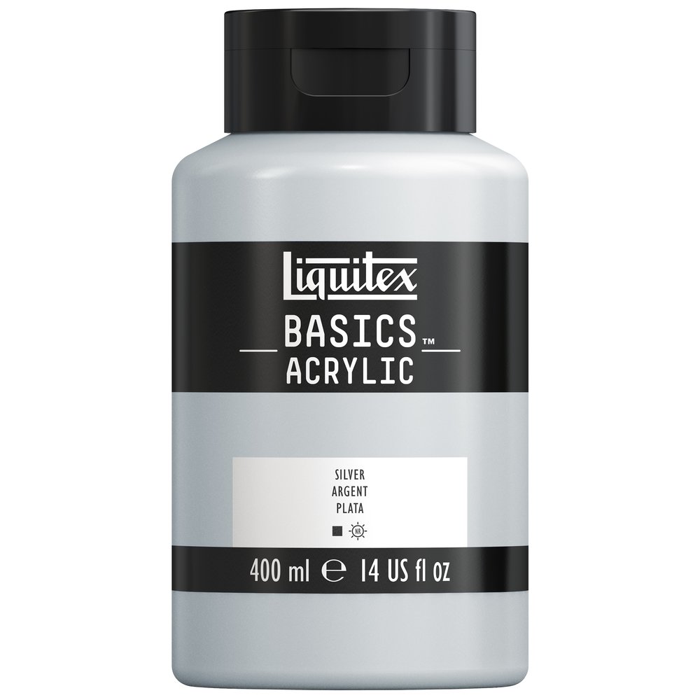 Image of Akrylfärg Liquitex Basics 400ml Silver 236 4640236 887452054443