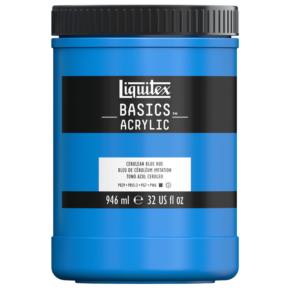 Image of Akrylfärg Liquitex Basics 946ml Cerulean blue hue 470 4332470 887452054597
