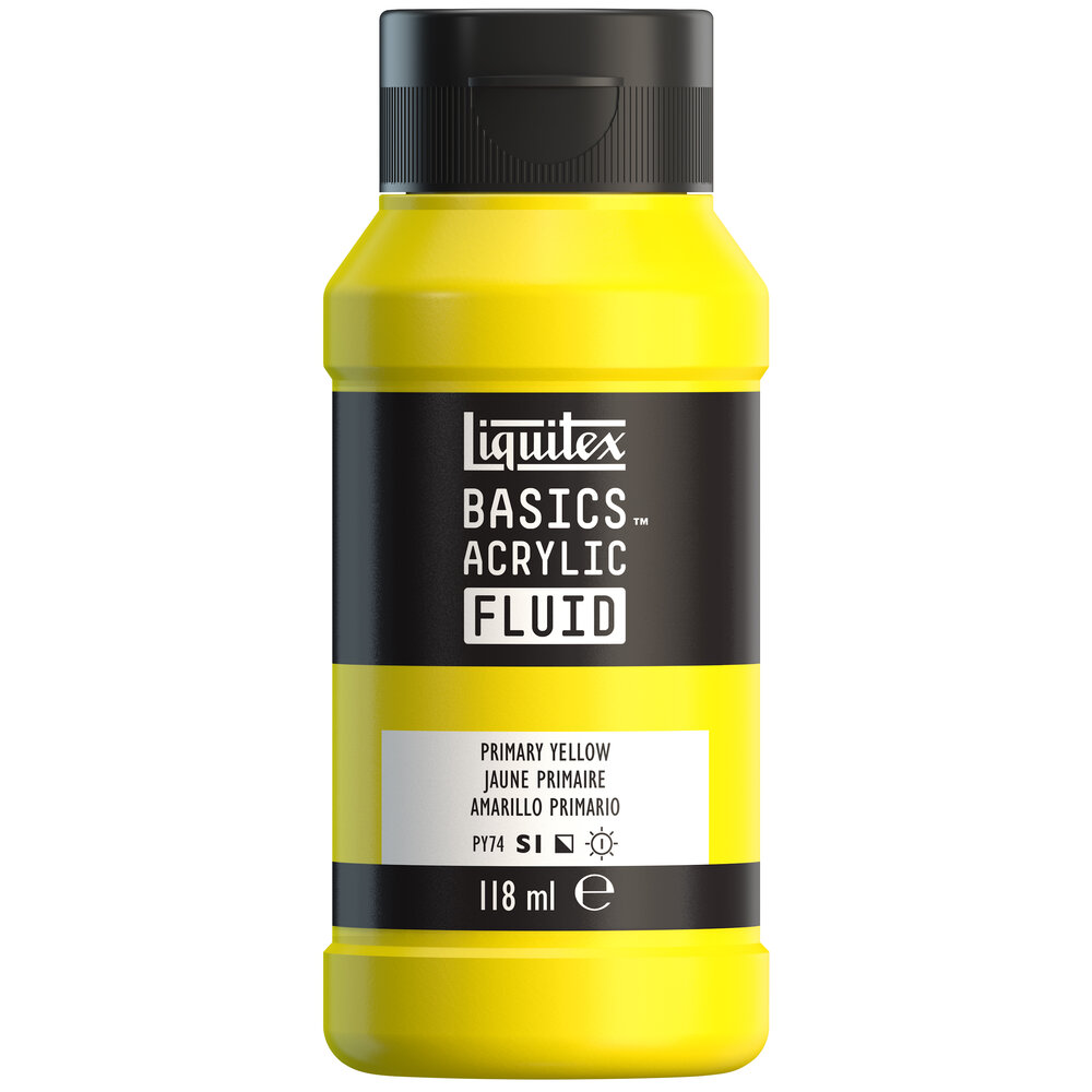 Image of Akrylfärg Liquitex Basics Fluid 118ml Primary Yellow 8870381 887452055334