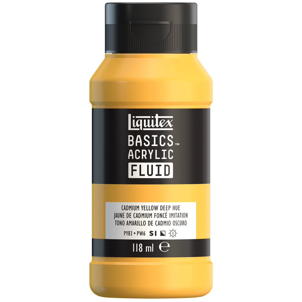 Image of Akrylfärg Liquitex Basics Fluid 118ml Cadmium Yellow Deep Hue 8870383 887452055358