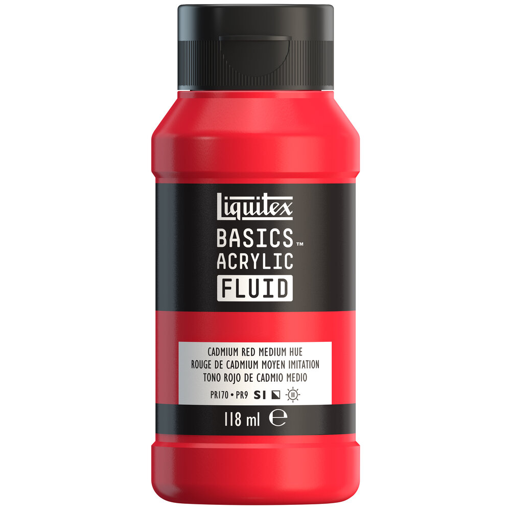 Image of Akrylfärg Liquitex Basics Fluid 118ml Cadmium Red Medium Hue 8870386 887452055389