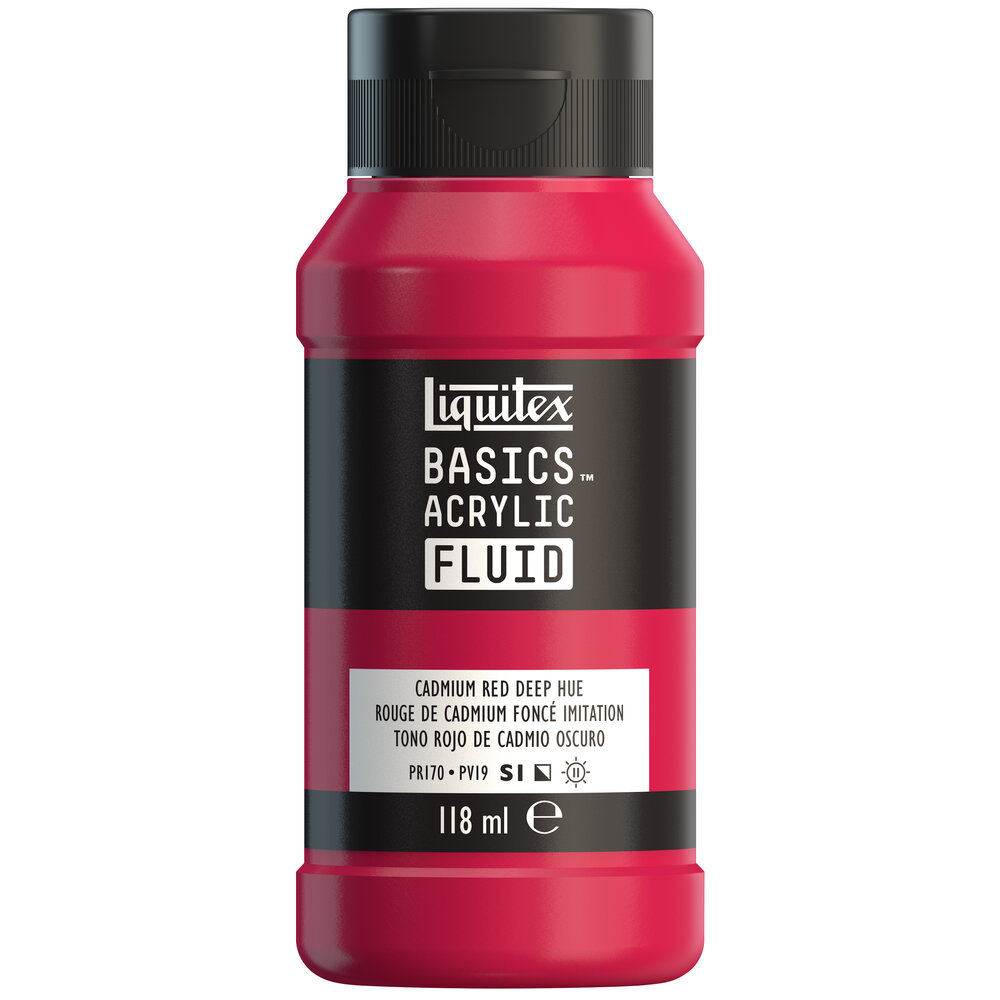Image of Akrylfärg Liquitex Basics Fluid 118ml Cadmium Red Deep Hue 8870388 887452055402