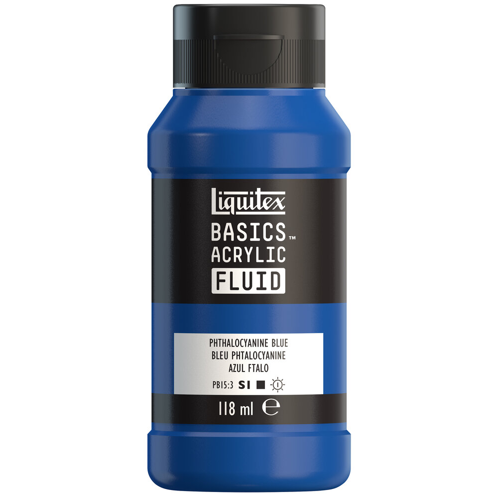 Image of Akrylfärg Liquitex Basics Fluid 118ml Phthalocyanine Blue 8870398 887452055501