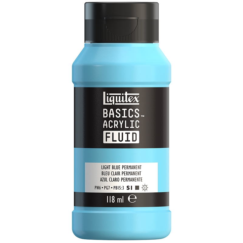 Image of Akrylfärg Liquitex Basics Fluid 118ml Light Blue Permanent 8870401 887452055532
