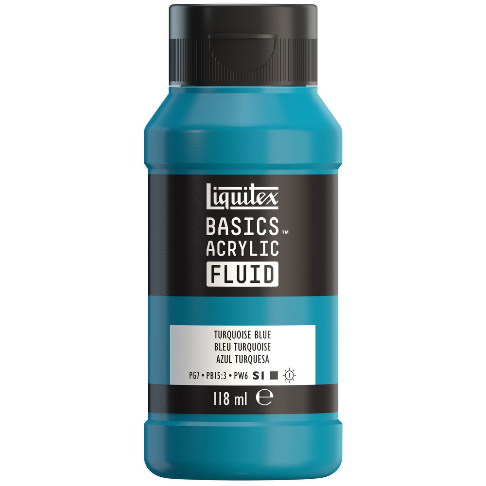 Image of Akrylfärg Liquitex Basics Fluid 118ml Turquoise Blue 8870402 887452055549