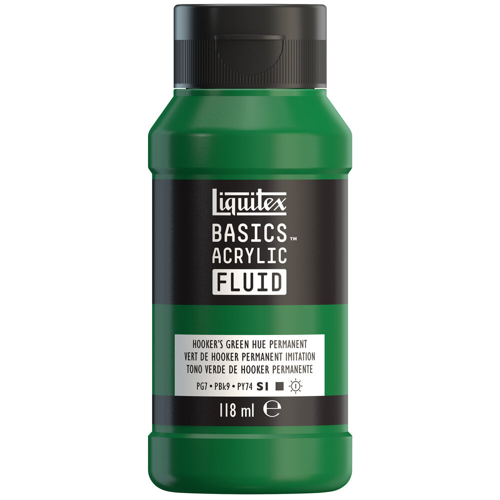 Image of Akrylfärg Liquitex Basics Fluid 118ml Hookers Green Permanent Hue 8870405 887452055570