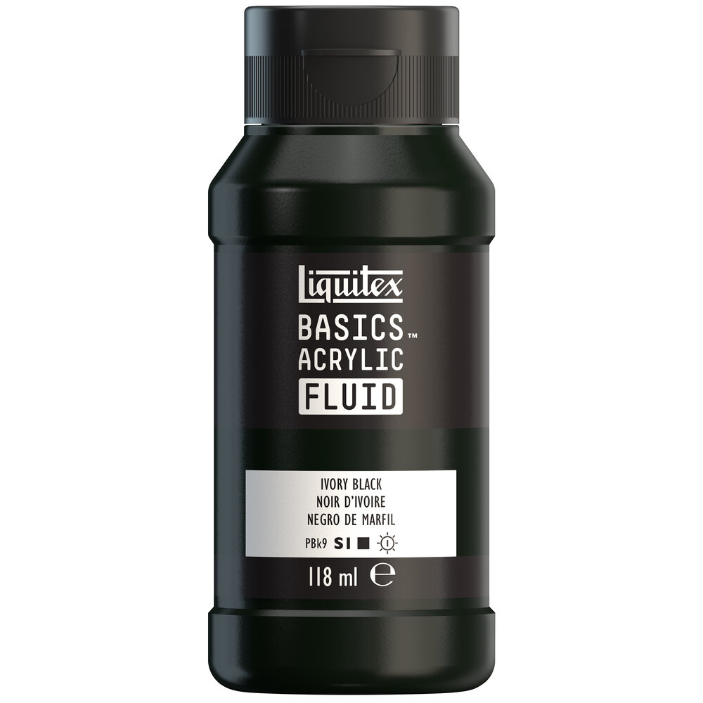 Image of Akrylfärg Liquitex Basics Fluid 118ml Ivory Black 8870416 887452055686