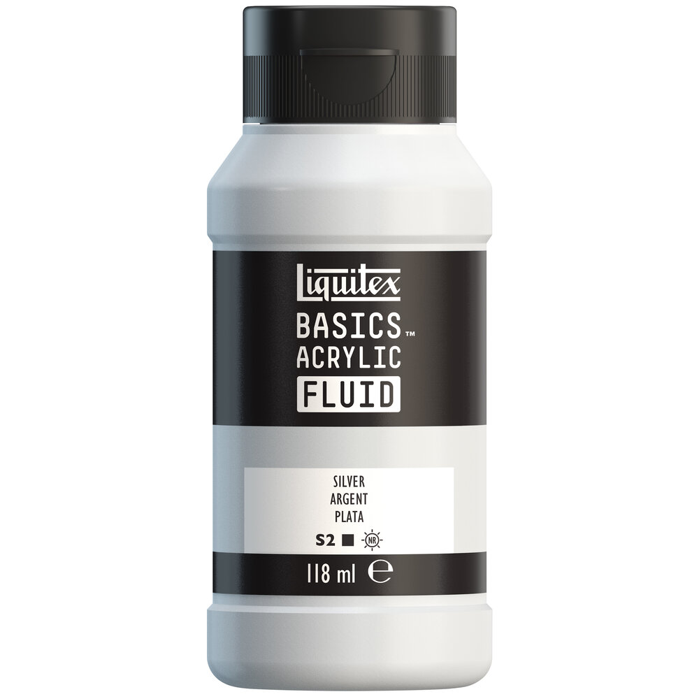 Image of Akrylfärg Liquitex Basics Fluid 118ml Silver 8870420 887452055723