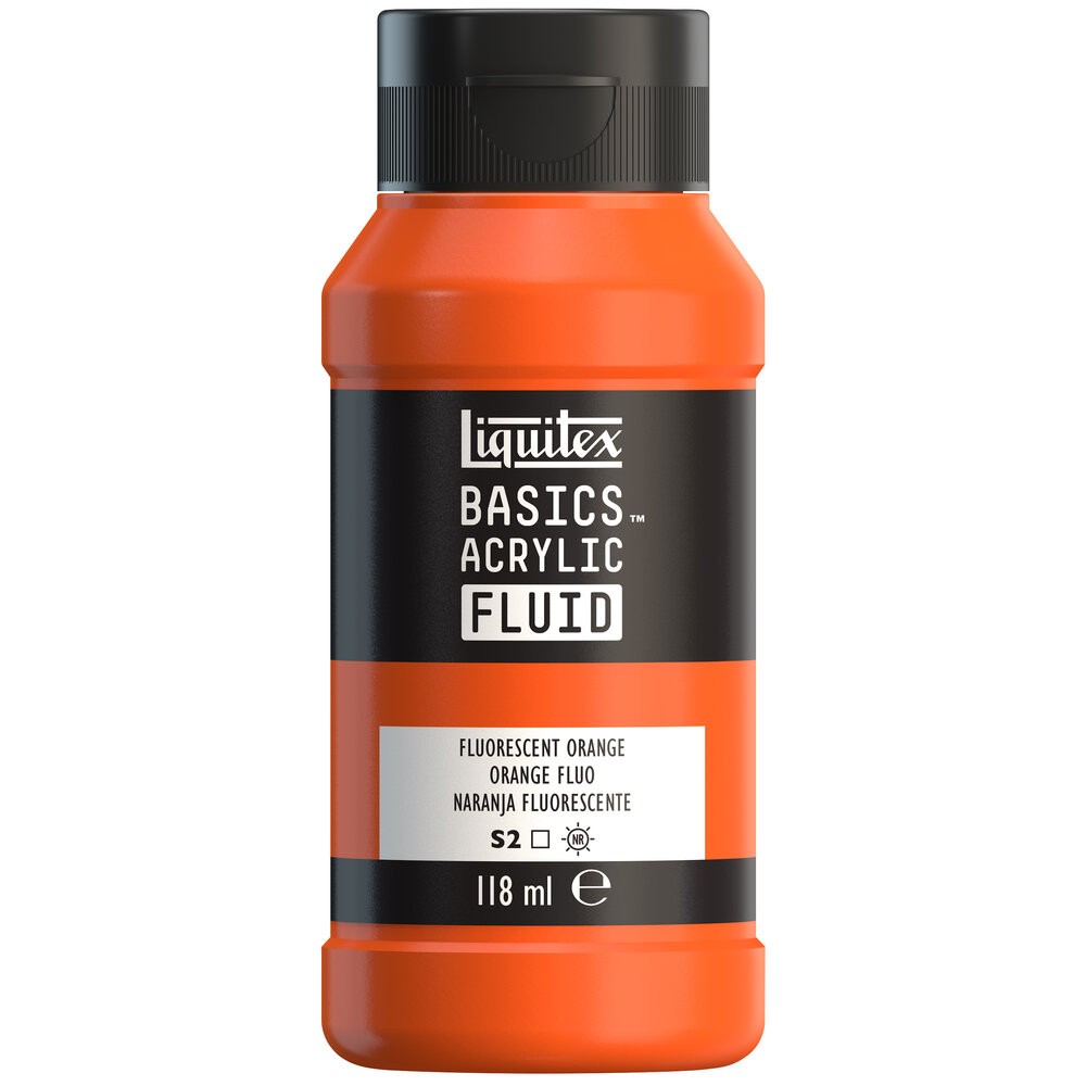 Image of Akrylfärg Liquitex Basics Fluid 118ml Fluorescent Orange 8870423 887452055754