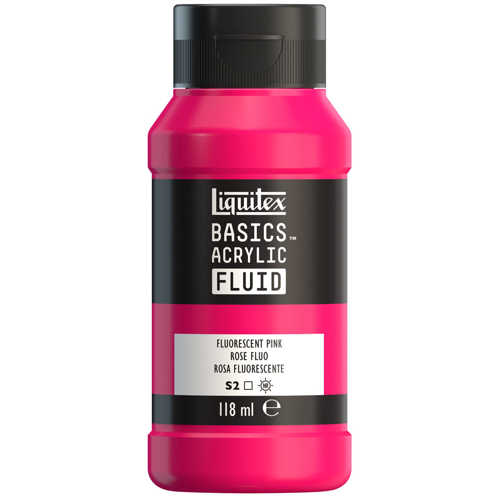 Image of Akrylfärg Liquitex Basics Fluid 118ml Fluorescent Pink 8870425 887452055778