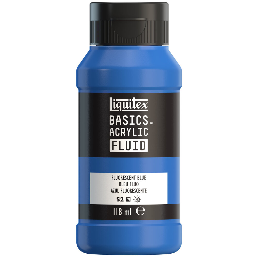 Image of Akrylfärg Liquitex Basics Fluid 118ml Fluorescent Blue 8870426 887452055785