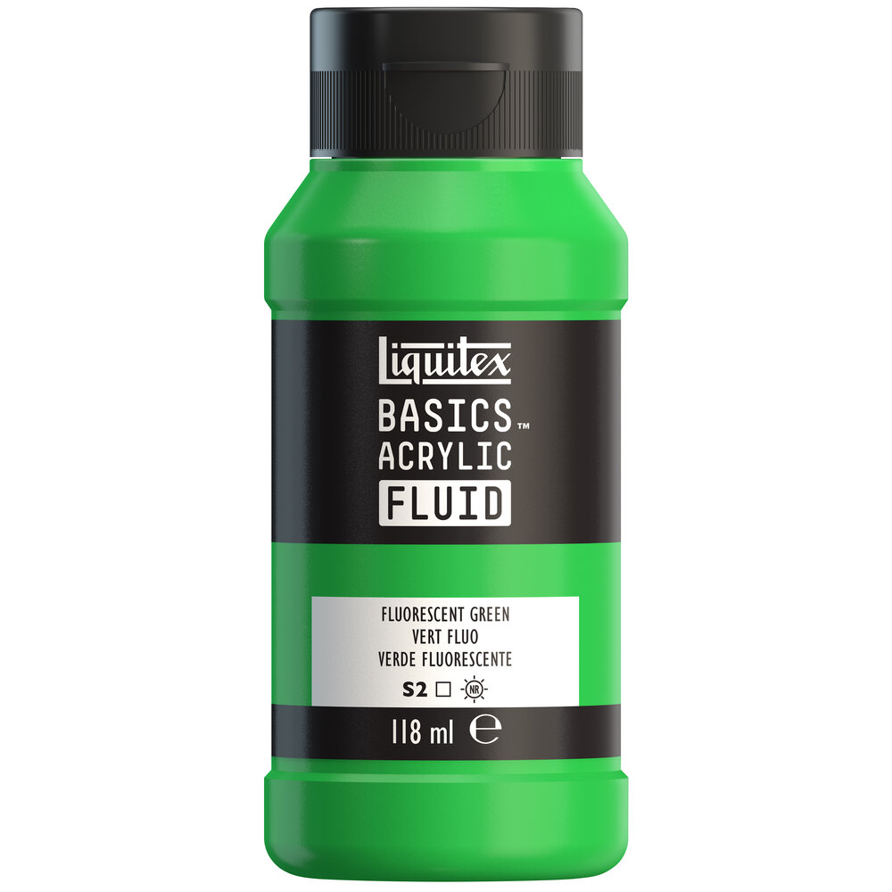 Image of Akrylfärg Liquitex Basics Fluid 118ml Fluorescent Green 8870427 887452055792