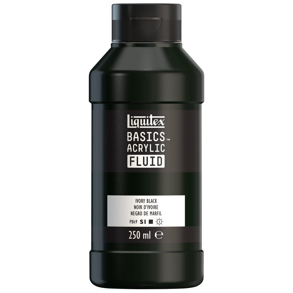 Image of Akrylfärg Liquitex Basics Fluid 250ml Ivory Black 8870431 887452056317