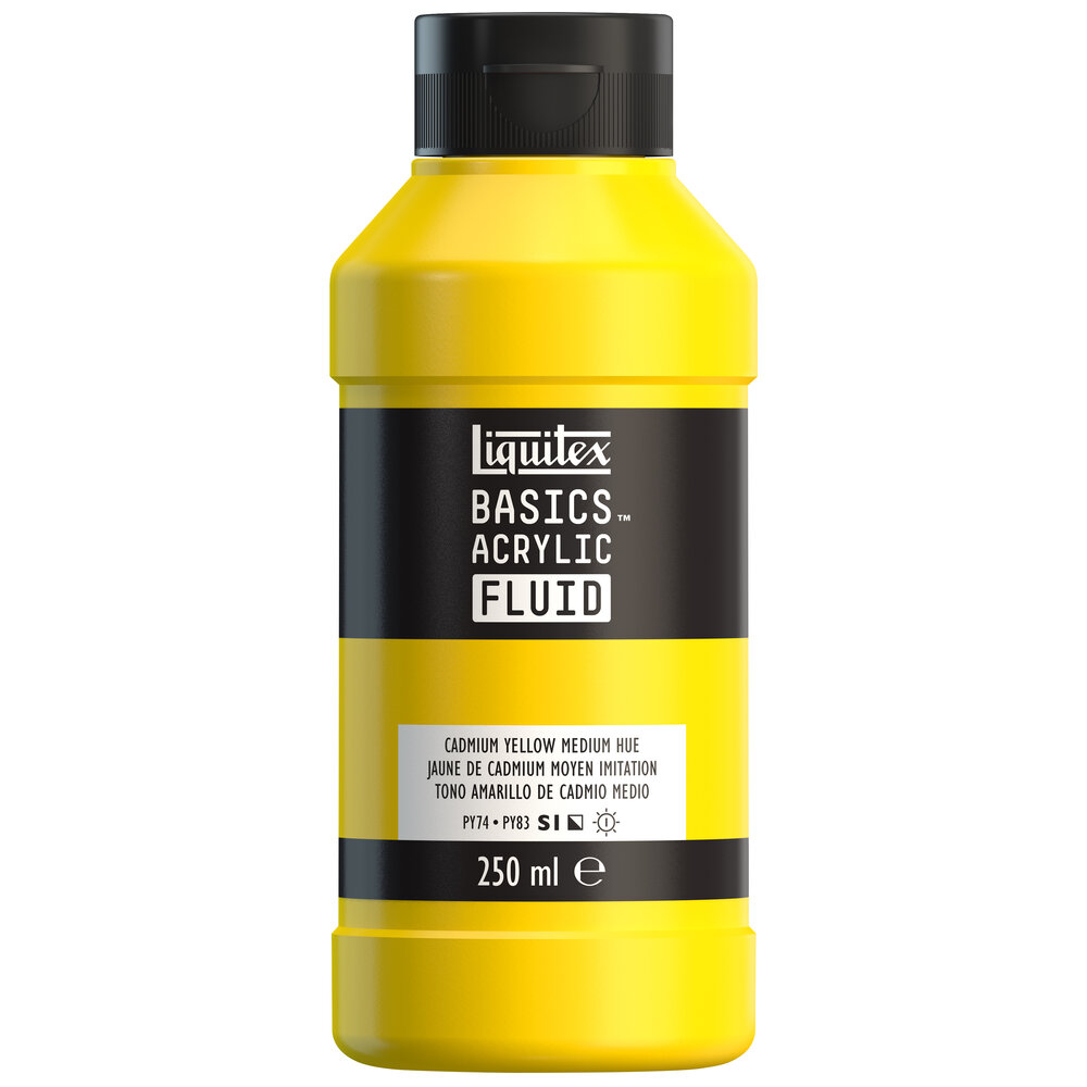 Image of Akrylfärg Liquitex Basics Fluid 250ml Cadmium Yellow Medium Hue 8870433 887452056331