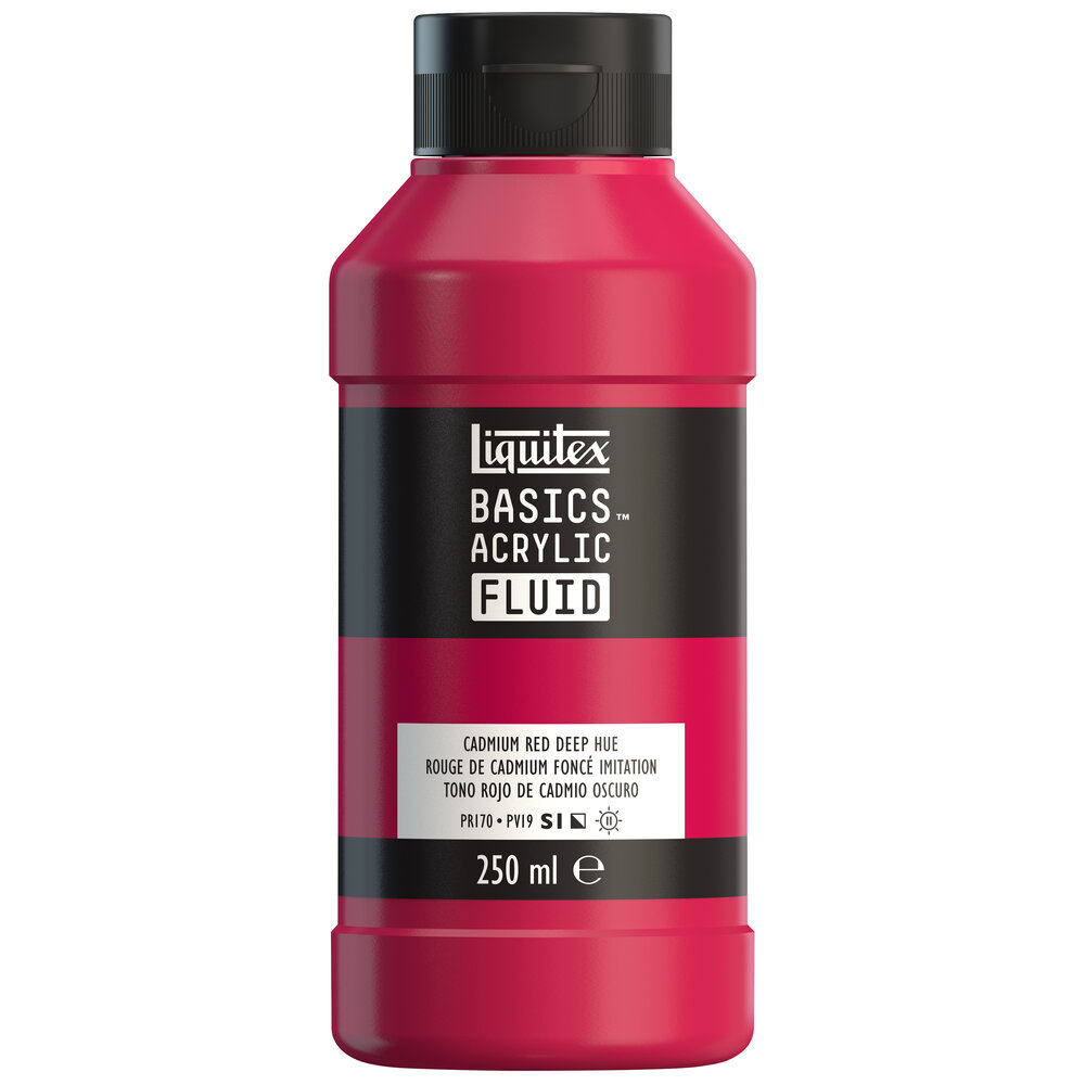 Image of Akrylfärg Liquitex Basics Fluid 250ml Cadmium Red Deep Hue 8870434 887452056348