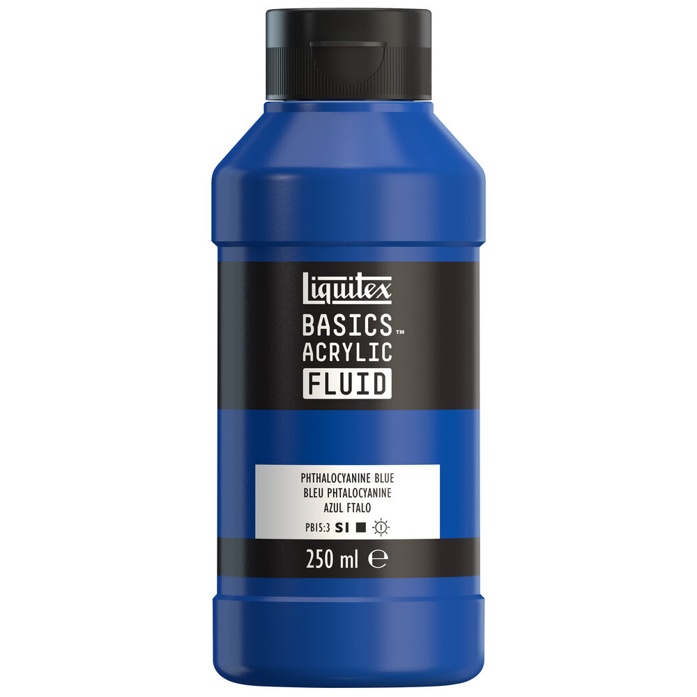 Image of Akrylfärg Liquitex Basics Fluid 250ml Phthalocyanine Blue 8870435 887452056355
