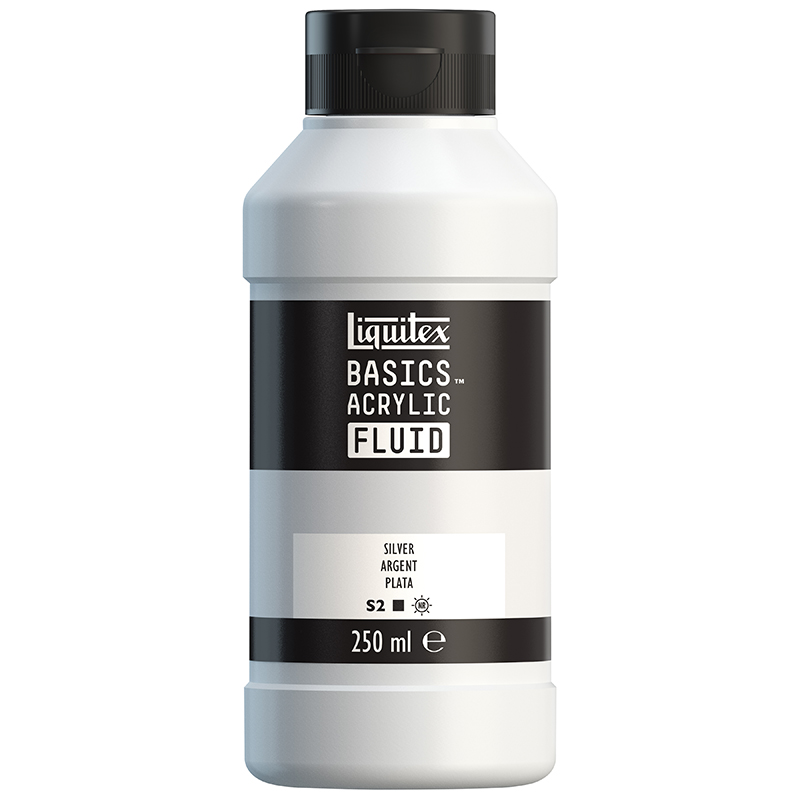 Image of Akrylfärg Liquitex Basics Fluid 250ml Silver 8870437 887452056379