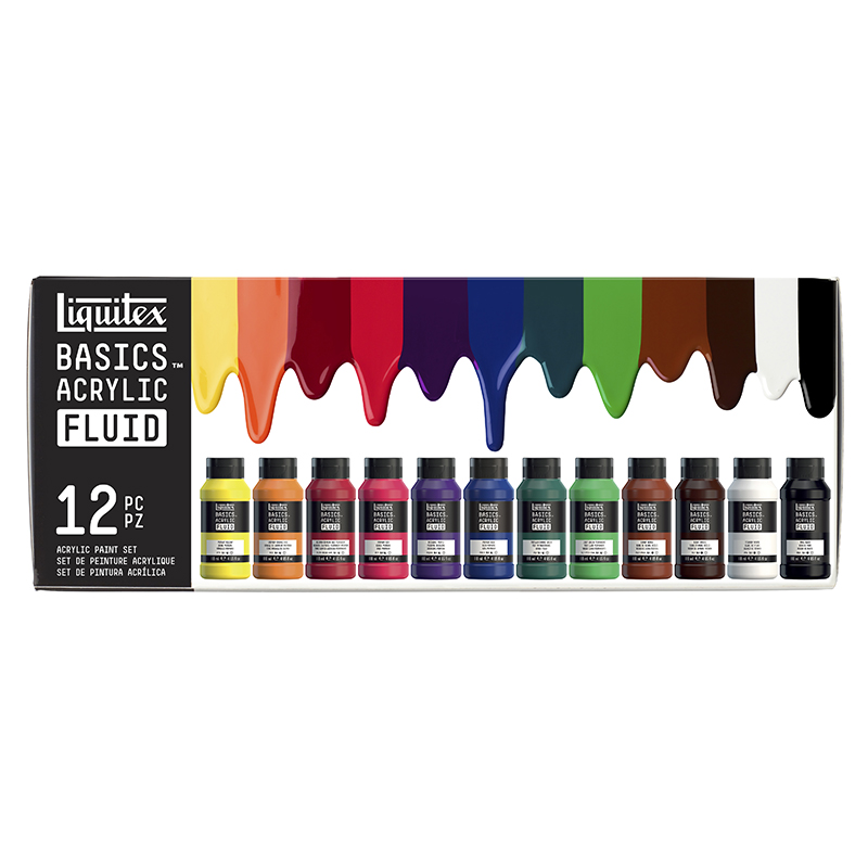 Image of Akrylfärgset Liquitex Basics Fluid Acrylic Set 12x118ml 3699431 887452056539