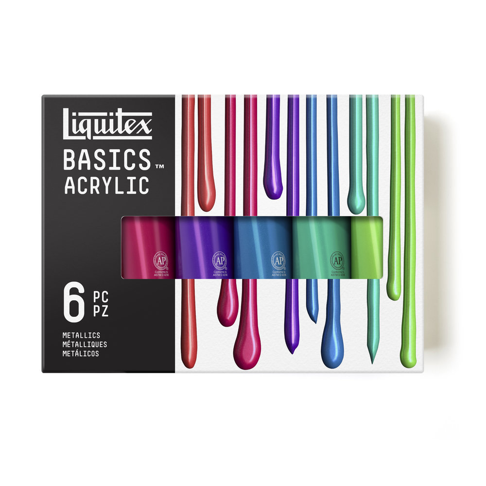 Image of Akrylfärgset Liquitex Basics 6X118ML SET METALLIC 3699480 887452064657