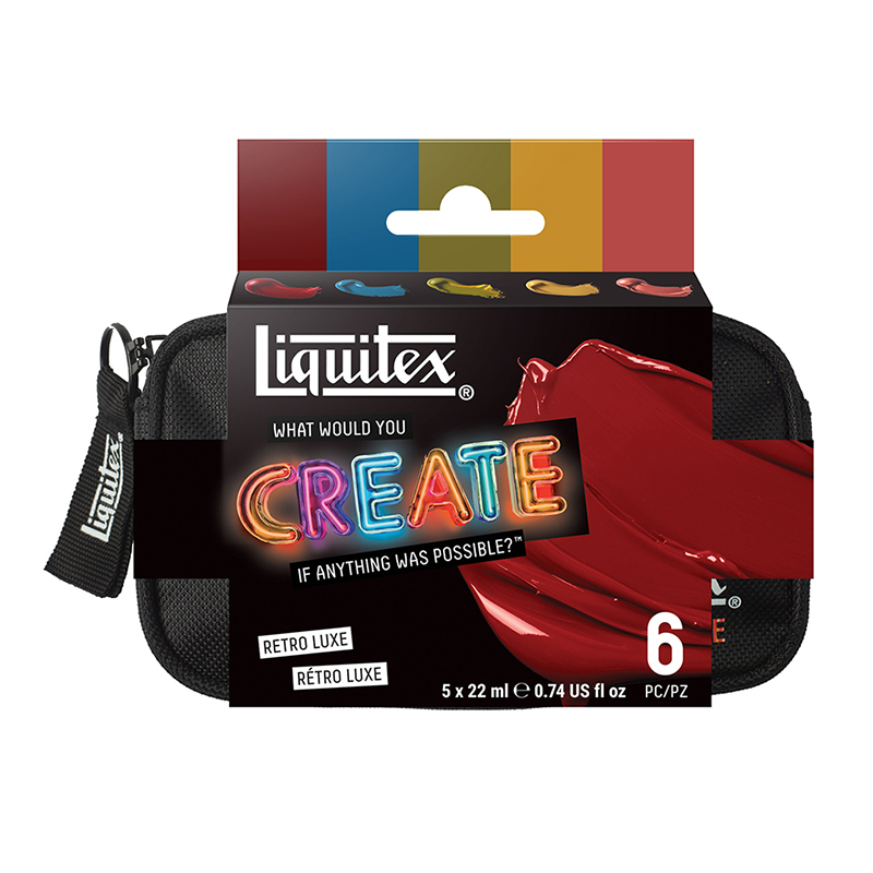 Image of Akrylfärgset Liquitex PRO HEAVY BODY RETRO LUXE 5x22ml 3699494 887452068822