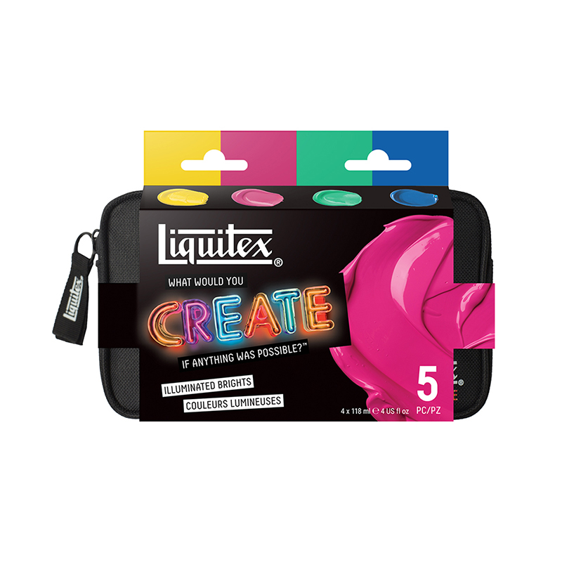 Image of Akrylfärgset Liquitex BASICS  ILLUMINATED BRIGHTS 4x118ml 3699496 887452068846